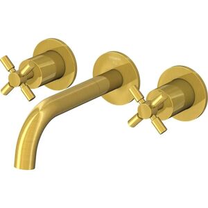 Steinberg Gebürstetes Gold 3-Loch Wandbaskenmischer - Armatur Steinberg Gebürstetes Gold 3-Loch Wandbaskenmischer - Armatur