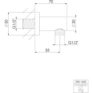 Steinberg Serie 340 codo de ducha montado en pared - Accesorio de ducha Steinberg Serie 340 codo de ducha montado en pared - Accesorio de ducha