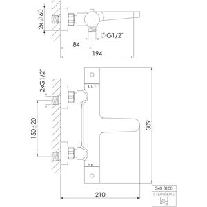 Steinberg Serie 340 Aufputzthermostat - Badewannenregler Steinberg Serie 340 Aufputzthermostat - Badewannenregler
