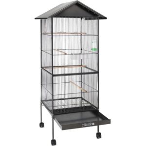 Cadoca Bird Cage - Large Metal Aviary with Wheels & Doors Cadoca Bird Cage - Large Metal Aviary with Wheels & Doors
