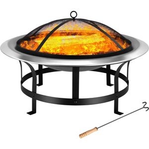 GARDEN BBQ Stainless Steel Firepit - 75cm - Outdoor Fire Bowl GARDEN BBQ Stainless Steel Firepit - 75cm - Outdoor Fire Bowl
