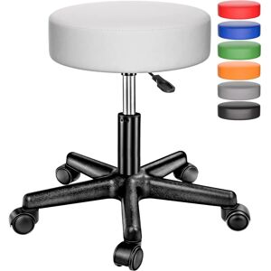 Casaria Deuba Swivel Stool - Adjustable 46-61cm - 360° Rotation - White Casaria Deuba Swivel Stool - Adjustable 46-61cm - 360° Rotation - White