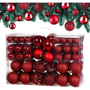 Deuba Red Christmas Ball Set - Christmas Decorations Deuba Red Christmas Ball Set - Christmas Decorations