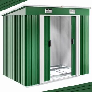 Gardebruk Metal Garden Shed Green 2m² - Storage & Tool Cabin Gardebruk Metal Garden Shed Green 2m² - Storage & Tool Cabin