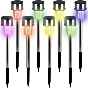 Monzana LED Solar Garden Lights Set of 8 - Stainless Steel - Multicolor Monzana LED Solar Garden Lights Set of 8 - Stainless Steel - Multicolor