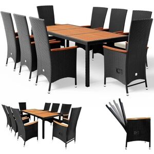 Casaria Garden Set - 8 Chairs & 1 Table with Acacia Wood & Cushions Casaria Garden Set - 8 Chairs & 1 Table with Acacia Wood & Cushions
