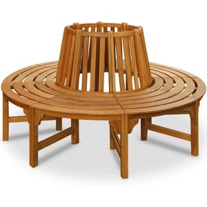 Casaria - Deuba Round Garden Bench - Eucalyptus - Weatherproof - 190cm Casaria - Deuba Round Garden Bench - Eucalyptus - Weatherproof - 190cm