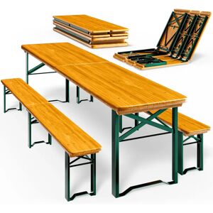 Casaria Deuba Garden Bar Set - Foldable Wooden Picnic Table & Benches Casaria Deuba Garden Bar Set - Foldable Wooden Picnic Table & Benches