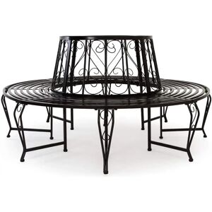 Casaria Deuba Garden Bench - 360° Black Steel - Ø160cm Casaria Deuba Garden Bench - 360° Black Steel - Ø160cm
