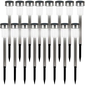Deuba - 16 Solarlampen für Garten - Edelstahl Deuba - 16 Solarlampen für Garten - Edelstahl