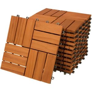 Ensemble de 11 carreaux en bois d'acacia - Design mosaïque durable pour intérieur et extérieur - Publicité Ensemble de 11 carreaux en bois d'acacia - Design mosaïque durable pour intérieur et extérieur - Publicité