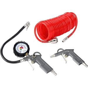 Deuba Air Compressor Accessories Set - 3 pcs, Spiral Hose, Pressure Gauge, Blow Gun Deuba Air Compressor Accessories Set - 3 pcs, Spiral Hose, Pressure Gauge, Blow Gun