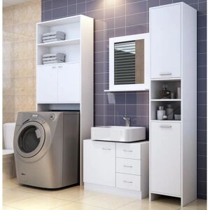 Ensemble de Meubles de Salle de Bain Casaria Deuba - Blanc, 3 Pièces Ensemble de Meubles de Salle de Bain Casaria Deuba - Blanc, 3 Pièces