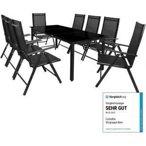 Casaria - Garden Furniture Set with Table & 8 Chairs - Antracite Casaria - Garden Furniture Set with Table & 8 Chairs - Antracite