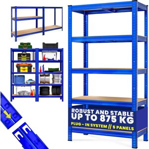 Monzana Heavy Duty Metal Shelving - 5 Adjustable MDF Shelves - 875kg Capacity - Garage Storage Monzana Heavy Duty Metal Shelving - 5 Adjustable MDF Shelves - 875kg Capacity - Garage Storage