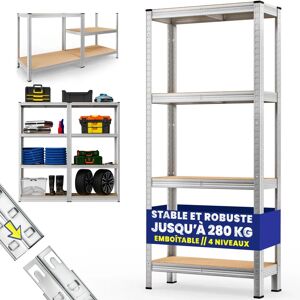 Monzana High Capacity Metal Shelving - 4 Shelves - 170x75x30cm Monzana High Capacity Metal Shelving - 4 Shelves - 170x75x30cm