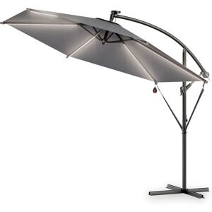 Sombrilla de Jardín Kingsleeve 330cm con Luces LED UV80+ Sombrilla de Jardín Kingsleeve 330cm con Luces LED UV80+