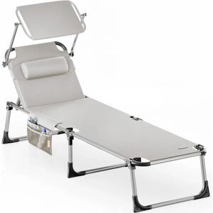 Casaria Canopy Sun Lounger Malta - cream alu Casaria Canopy Sun Lounger Malta - cream alu