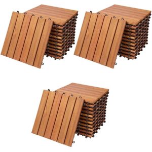 Ensemble de carreaux en bois Casaria Deuba - 30x30cm, 3m², Jardin & Balcon Ensemble de carreaux en bois Casaria Deuba - 30x30cm, 3m², Jardin & Balcon