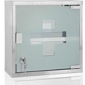 Deuba Armoire à Médicaments en Acier Inoxydable avec Serrure - 2 Compartiments Deuba Armoire à Médicaments en Acier Inoxydable avec Serrure - 2 Compartiments
