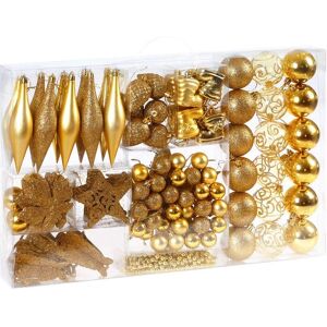 Deuba Gold Christmas Decorations Set - 102 Pieces - Festive Holiday Ornaments Deuba Gold Christmas Decorations Set - 102 Pieces - Festive Holiday Ornaments