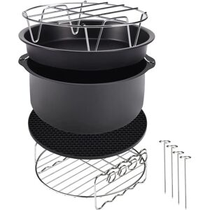 Deuba Air Fryer Accessories - 6.5L, 9 pcs set with pizza tray and bread mold Deuba Air Fryer Accessories - 6.5L, 9 pcs set with pizza tray and bread mold