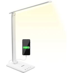 Monzana White Cataleya LED Desk Lamp - Eye-Friendly, Dimmable, USB Monzana White Cataleya LED Desk Lamp - Eye-Friendly, Dimmable, USB