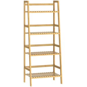 Casaria Bamboo Shelf with 4 Adjustable Shelves - Home Storage Organizer Casaria Bamboo Shelf with 4 Adjustable Shelves - Home Storage Organizer
