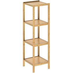 Casaria Bamboo Shelf - 4-5 Tiers for Kitchen & Bathroom - Brown Casaria Bamboo Shelf - 4-5 Tiers for Kitchen & Bathroom - Brown