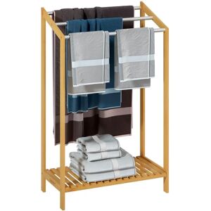 Casaria Bamboo Towel Rack with Stainless Steel Bars - 51x31x85cm Casaria Bamboo Towel Rack with Stainless Steel Bars - 51x31x85cm