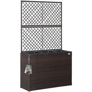 Casaria Handmade Polyrattan Rectangular Planter - 3 Removable Inner Pots Casaria Handmade Polyrattan Rectangular Planter - 3 Removable Inner Pots