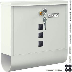 Monzana White Steel Mailbox with Newspaper Tube and 2 Keys - Mailbox Monzana White Steel Mailbox with Newspaper Tube and 2 Keys - Mailbox