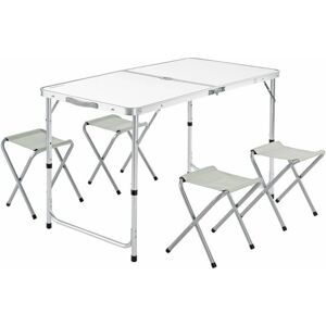 Casaria Aluminum Folding Camping Table Set with 4 Stools - Garden/Travel Casaria Aluminum Folding Camping Table Set with 4 Stools - Garden/Travel