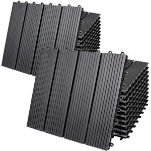 Deuba Weather-Resistant WPC Floor Tiles - Classic Anthracite - 30x30cm Deuba Weather-Resistant WPC Floor Tiles - Classic Anthracite - 30x30cm