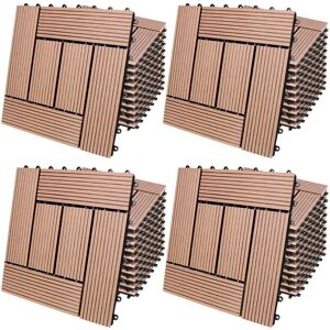 Deuba Set of 11-22-44 WPC Floor Tiles - Terracotta - Indoor/Outdoor Deuba Set of 11-22-44 WPC Floor Tiles - Terracotta - Indoor/Outdoor