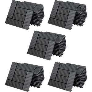 Deuba Weatherproof WPC Garden Tiles 30x30cm - Anthracite - 55 pcs Deuba Weatherproof WPC Garden Tiles 30x30cm - Anthracite - 55 pcs
