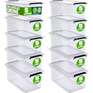 Boîte de Rangement Deuba - Empilable Transparent 2L/5L sans BPA Boîte de Rangement Deuba - Empilable Transparent 2L/5L sans BPA