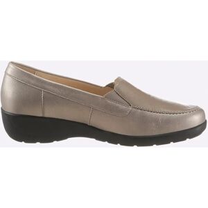 Beige Leder Slip-On Schuhe - Slipper Beige Leder Slip-On Schuhe - Slipper