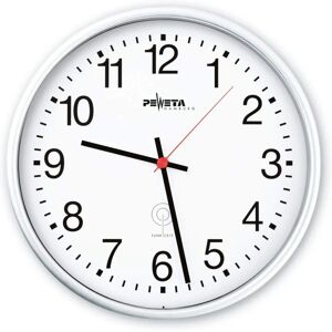 PEWETA Horloge Murale Radio-Pilotée Blanc avec Chiffres Arabes - Horloge Murale - Publicité PEWETA Horloge Murale Radio-Pilotée Blanc avec Chiffres Arabes - Horloge Murale - Publicité