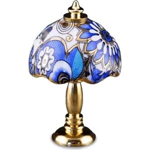 Reutter - 001.641/5 - Abat-jour bleu - Base dorée - Lampe miniature - Publicité Reutter - 001.641/5 - Abat-jour bleu - Base dorée - Lampe miniature - Publicité