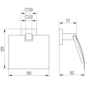 Kronenbach Quara Messing Wandhouder met Deksel - Papierhouder Kronenbach Quara Messing Wandhouder met Deksel - Papierhouder