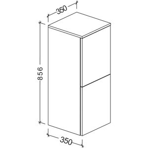 Kronenbach Plana 2.0 Highboard - 2 Türen, Tip-On, Glaseinlegeböden Kronenbach Plana 2.0 Highboard - 2 Türen, Tip-On, Glaseinlegeböden