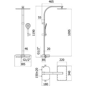 Kronenbach Duschsystem mit SmartPush Thermostat - Duschsystem Kronenbach Duschsystem mit SmartPush Thermostat - Duschsystem