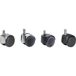 Proroll Bürostuhlrollen - 50mm, M10x15, Chrom - Stuhlrollen Proroll Bürostuhlrollen - 50mm, M10x15, Chrom - Stuhlrollen