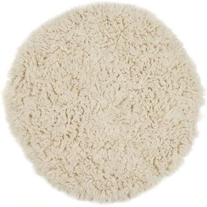 THEKO Rund Wollteppich - Beige Flokos 2 - 200cm Ø - Hochflor THEKO Rund Wollteppich - Beige Flokos 2 - 200cm Ø - Hochflor