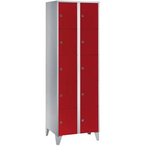 Armoire Wolf à 10 compartiments - Gris clair / Rouge, 600mm Armoire Wolf à 10 compartiments - Gris clair / Rouge, 600mm