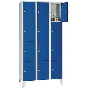 Armoire de rangement Wolf - Serrure sécurisée, 12 compartiments, acier, gris clair / bleu genciana Armoire de rangement Wolf - Serrure sécurisée, 12 compartiments, acier, gris clair / bleu genciana