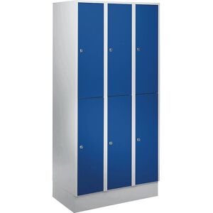 Armario de vestuario Wolf - 6 compartimentos, azul genciana, 1800x900x500 mm - Tipo armario Armario de vestuario Wolf - 6 compartimentos, azul genciana, 1800x900x500 mm - Tipo armario