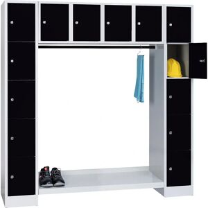 Sistem de dulap Wolf - 14 compartimente - Negru RAL 9005 Sistem de dulap Wolf - 14 compartimente - Negru RAL 9005