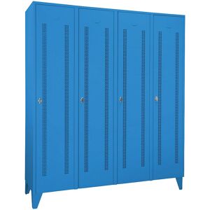 Armario de acero ligero Wolf - 4 compartimentos, azul Armario de acero ligero Wolf - 4 compartimentos, azul